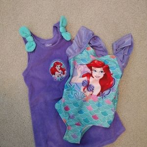 Disney Princess Ariel Little Mermaid  Girl 18 Month Swimsuit & Coverup